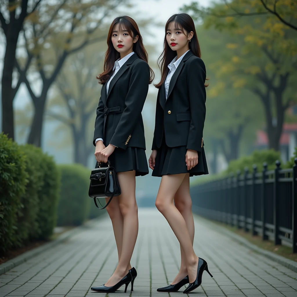 (masterpiece,best quality:1.2),(realistic,photo-realistic:1.4),RAW photo, highres, intricate details, exmetely detailed,cinematic lighting,(a Japanese woman),(front view, view from below:1.3),(standing with legs apart, knees apart, open knees, hands between legs, thighs:1.8), (detailed face:1.5),detailed eyes,dark hair,pale skin, fine textured skin,(clothes),(business jacket,skirt,bare legs:1.4),stiletto heels,,,(peeing self,urine puddle,desperate pose for peeing,desperate face), photo background, sidewalk in shopping street,,