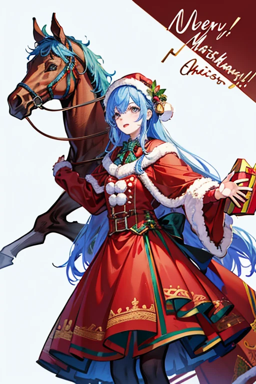 A humanoid male horse and a humanoid male horse have a party on Christmas