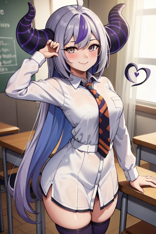 ((   best quality)), ((masterpiece)), (  super detailed),  School,uniform,date,tie, Female 1 person ,  standing, smartphone ,  Knee Socks  ,smile,smile,((Hearts in your eyes)),  white shirt, short,