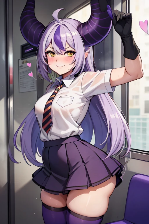 ((   best quality)), ((masterpiece)), (  super detailed),  School,uniform,date,tie, Female 1 person ,  standing, smartphone ,  Knee Socks  ,smile,smile,((Hearts in your eyes)),  white shirt, short,sweat,Bra,String Panties,uniform,((Provoke)),( tight skirt on the express train),(((((lover))))),(((1 male))),((Date)),hug,