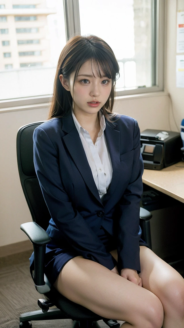8K, RAW Portrait (Japanese women),masterpiece、Photorealistic:1.Realistic photos, Ultra-high resolution, Highest quality, Real Life Photos ,( At night :1.1),((( 深夜のAt the office股間を見せつけるオフィスレディー)))、(Cute face:1.4)、Two very cute Japanese girls,((Japanese office lady))、((suit、skirt))、 Long Hair,Slender body,、At the office、
big, beautiful, beautiful目, Black Hair,(Written boundary depth:1.3),、((Disheveled clothes:1.3))、 ((Dark brown eyes:1.5))、(Realistic skin texture:1.3)、(Immersive atmosphere:0.8、Chiaroscuro:1.2) 、(View Audience:1.5)、((Embarrassing:1.5))、(Laughter:0.3)、((Red cheeks:1.3))、((View from below:1.3))、((skirtをまくり上げる女性))、((Spread your legs out to the side:1.5))、((Crotch close-up:1.6))、Panty shot、(Wear small silk panties)