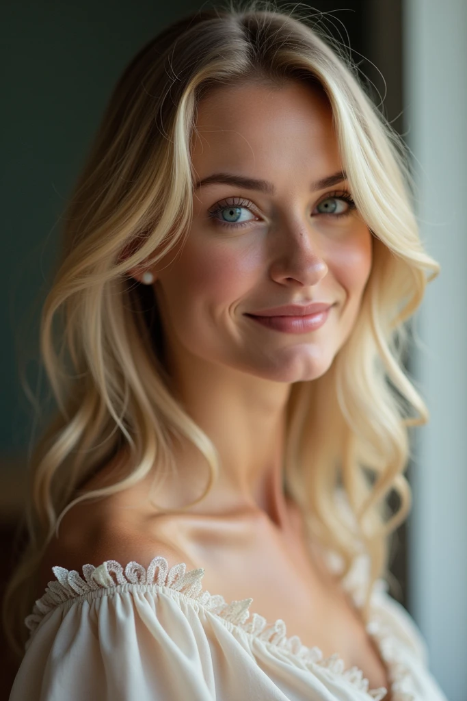 (8k, photo brute, Photoréaliste:1.5), (vieille femme:1.3), blonde ,Rides sur le visage, 45 ans, beau sourire (grands yeux bleux brillants:1.2), Cheveux blond, curvy, jupe sexy courte, regarde la caméra, assise sur une chaise sur sa terrasse, lumières volumétriques
