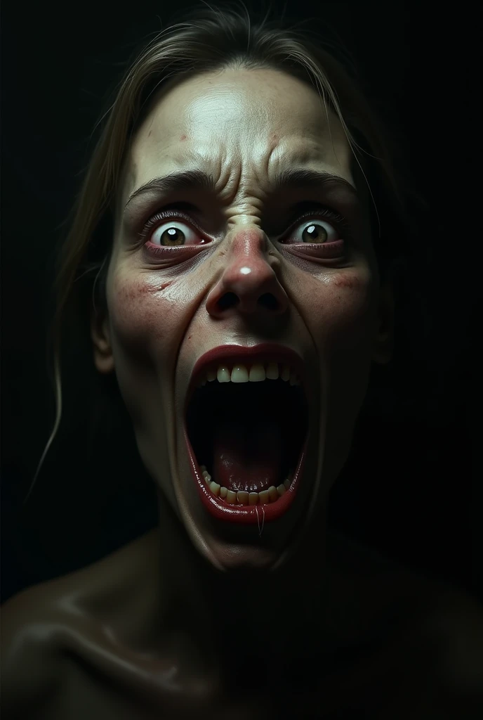 Crazy Face Woman, Inside a house, that is terrifying