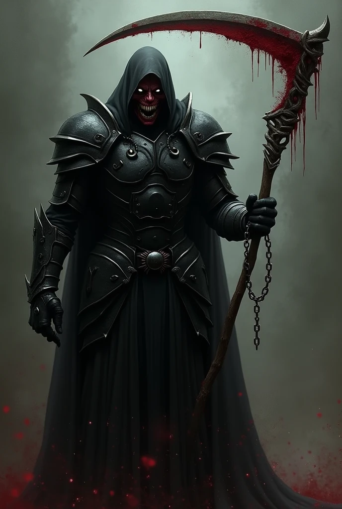A terrifying vampire in the forest dressed as a warrior on a full moon night