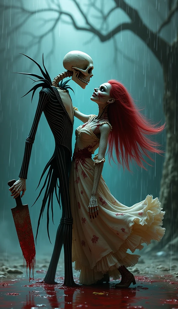 
8K, High resolution, A complex and intricate masterpiece, (Summer vacation:1.2), (Skeleton men and women dancing ballroom dance、Male skeleton wearing a black suit、The female skeleton is wearing a red dress、Two people in love、 Organic Shapes, Hard Edge, Anatomically correct body,  Ultra-realistic, elegant,Cinema Lighting, Very detailed, Vibrant colors, Octane Rendering、Unreal atmosphere, Award-winning works, Bright and rich colors, iridescent accents, Dramatic Shadows,Dynamic and atmospheric lighting, Anamorphic Lens, Sharp focus,