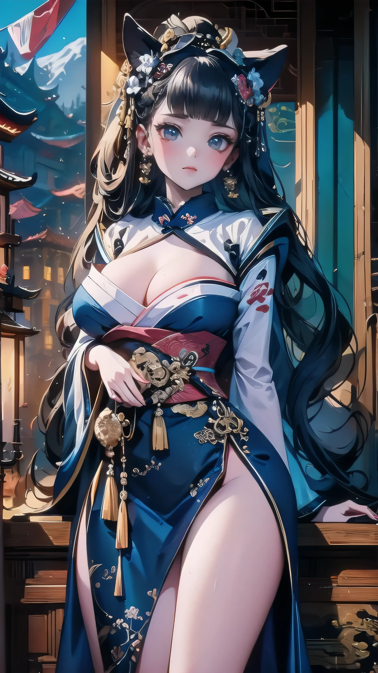 ((Best quality, 8K, Masterpiece :1.3)), 1girll, Smiling, full bodyesbian, Slim face, Pretty woman, (Dark brown hair), full length dress :1.1, Ultra-detailed face, Detailed eyes, 二重まぶた, blur backgroun, Slim face,, Black hair, surrealism, 8K, Super detail, , Sexy and cool, with floral pattern, open breast, bare shoulders,with her mouth open,
Longing woman twisting her body in front of men,Extremely dark room,Extremely dark cells,The woman in the cage, A girl in Hanfu, Wearing ancient Chinese clothes, Hanfu, ambiente dark,Full body like,imprisonment,Highest image quality,Outstanding details,超高分辨率,one-girl,Female prisoners,Dark series,Dark style,Dark,,In prison,She was in a cage,Robust body,Sexy and robust,Detailed abs,Detailed muscle lines,dynamicposes,Prison cage background,dim murky lights,Dim lighting,grimy,Damp, Icy environment,Chains,rusted,handcuff,Highly detailed robes,ragged attire,hair messy,Highly detailed handcuffs,Tied up woman,Normal body proportions,drenched all over the body,Normal face,Normal hands,frontage,fully body photo,Look from the bottom up,look from down, looki at viewer,squatt,lying down,standing on your feet,Tied,Hanged,Absolute obedience,kneeling down,kowtow,Sitting down,The woman lay down,Disheveled clothes,Damaged clothes,hair messy,, surrealism, 8K, Super detail, k hd