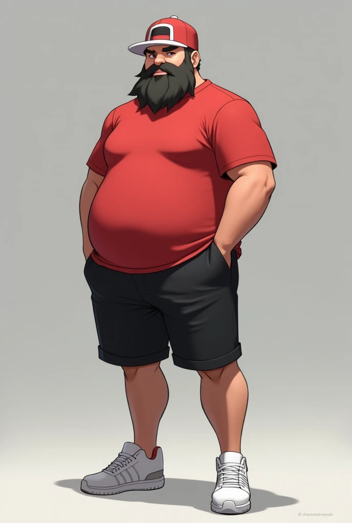 a cartoon of a man with a beard and a beardless face, full body portrait of a short!, dad bod, full body illustration, fullbody portrait, some beard, peter griffin body type, detailed full body portrait, hagrid in cute anime style, thicc, character full body portrait, full body character portrait, full body portrait, !!full body portrait!!, shirtless, moaning facial expression
