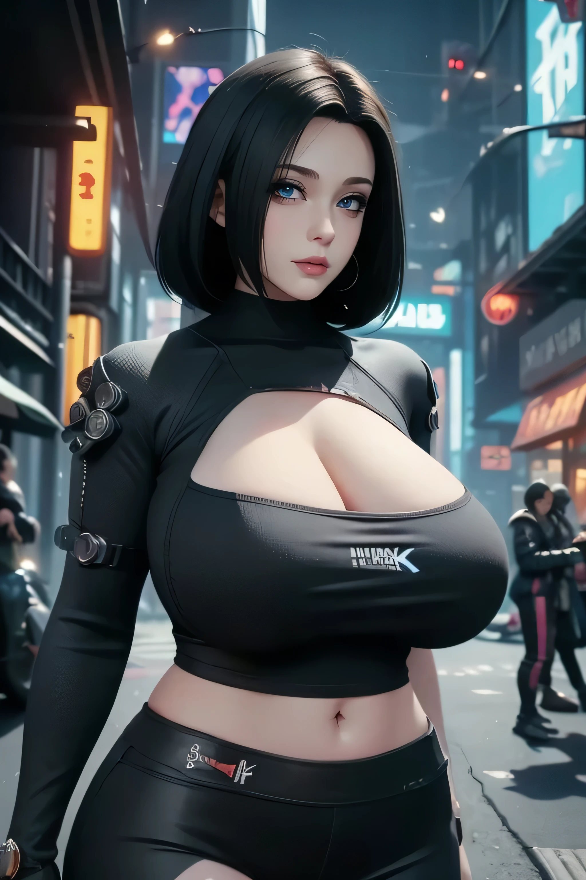 cyberpunk femme fatale, beautiful cyberpunk woman model, cyberpunk 2 0 y. o model girl,(huge breasts:1.4), cyberpunk angry gorgeous goddess, cyberpunk woman, cyberpunk character, cyberpunk beautiful girl, cyberpunk women, in cyberpunk style, hyper-realistic cyberpunk style, dreamy cyberpunk girl, cyberpunk art ultrarealistic 8k, cyberpunk jackie welles
