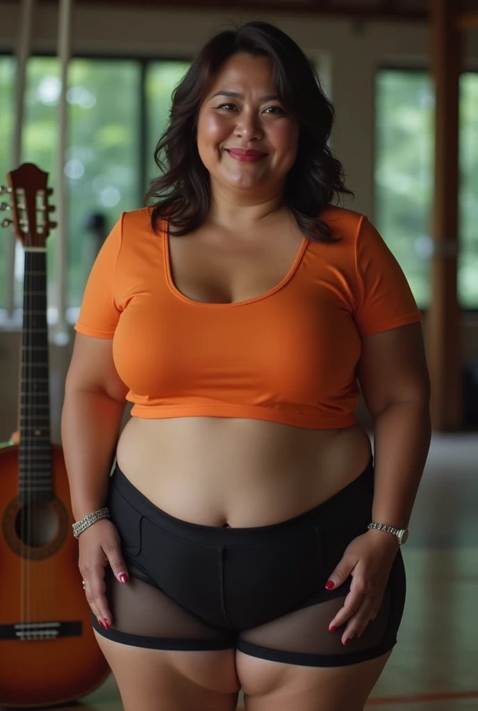 " 2woman, 35 Years Old, Indonesian , Lesbian Scene, Tank Top, big , full body, Curvy body, sharing Passionate hug and eating pussy