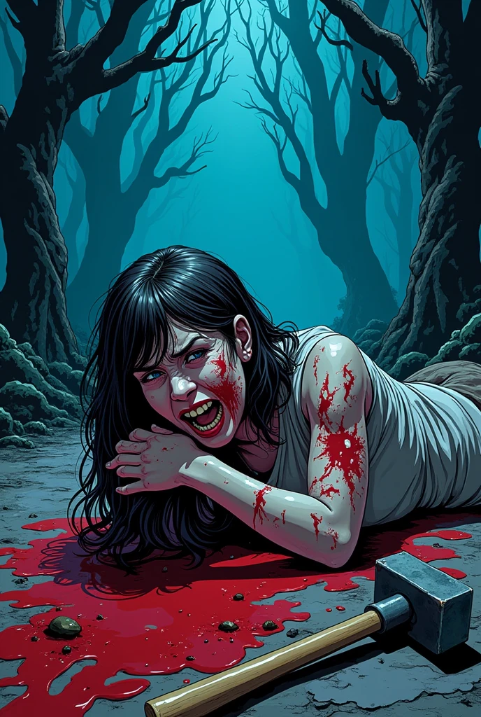 award winning photo of a screaming woman, medium breasts , eyes looking upwards, (bokeh:0.7), sidelit, (clean bloody face in detail:0.7), telephoto, moonlit, torchlit, atmosphere, castle night exterior, realistic, intricate details, long black straight hair, paled skin (((open white shirt))), reveal, torn clothes underwear, blood everywhere, nsfw solo, looking at viewer, sumi-e, masterpiece,best quality,extremely detailed,fine details,official art,unity 8k wallpaper,4K,8K,UHD, antiBlur,photography, abstract background, (upper body:1.5)