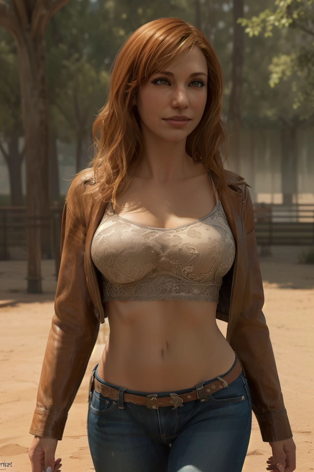 Hot milf notices you staring at her ass, mndngwmn, redhead, outside, walking through park, leather jacket, looking up at viewer, ((cowboy shot:1.5)), (jeans:1.2), tank top, (walking towards viewer:1.3), kari byron, perfect breasts, perfect ass, full body, wide shot, milf
(RAW photo), (masterpiece:1.5), (best quality:1.1), (intricate details:1.2), (ultra detailed), (realistic:1.5), (photorealistic:1.5), (hyper realistic:1.4), (detailed clothes:1.3), (8k, 4k, intricate), (volumetric lighting:1.1), (highly detailed:1.2), (detailed face:1.2), (detailed eyes:1.2), (Detailed background:1.2), (dynamic pose:1.3), CR1.2, beautiful face, sexy face, perfect face