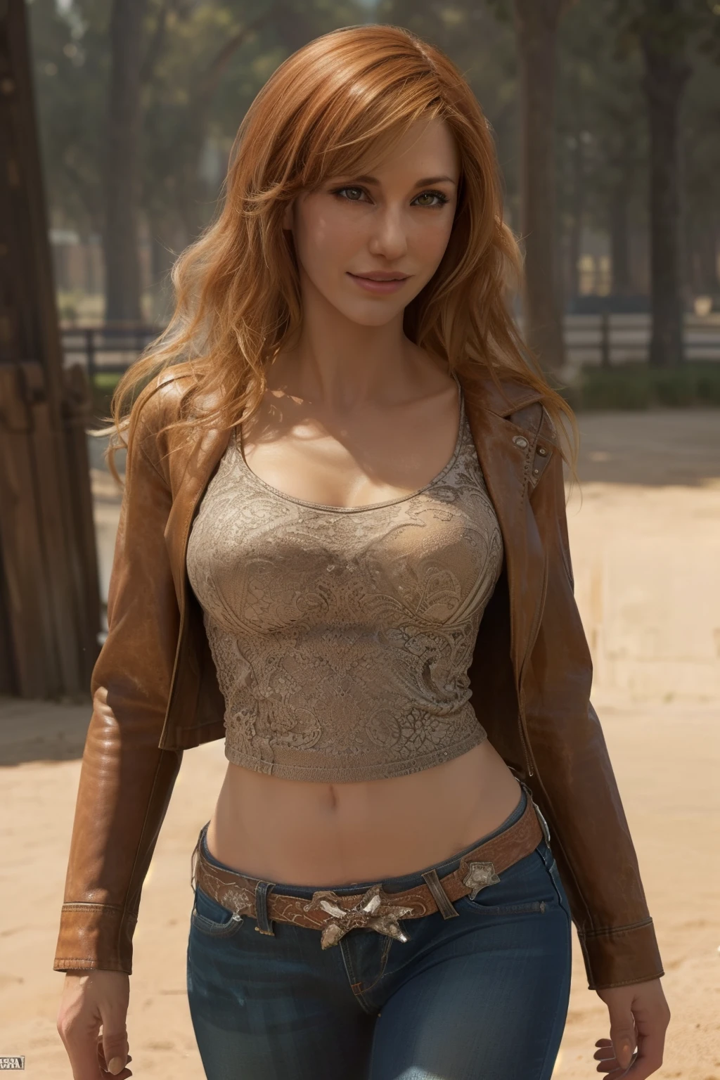 Hot milf notices you staring at her ass, mndngwmn, redhead, outside, walking through park, leather jacket, looking up at viewer, ((cowboy shot:1.5)), (jeans:1.2), tank top, (walking towards viewer:1.3), kari byron, perfect breasts, perfect ass, beautiful ass, full body, wide shot, milf
(RAW photo), (masterpiece:1.5), (best quality:1.1), (intricate details:1.2), (ultra detailed), (realistic:1.5), (photorealistic:1.5), (hyper realistic:1.4), (detailed clothes:1.3), (8k, 4k, intricate), (volumetric lighting:1.1), (highly detailed:1.2), (detailed face:1.2), (detailed eyes:1.2), (Detailed background:1.2), (dynamic pose:1.3), CR1.2, beautiful face, sexy face, perfect face