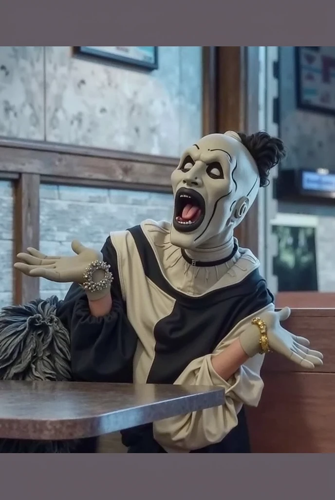 Giant bat and old woman, scary, Japanese woman, ugly