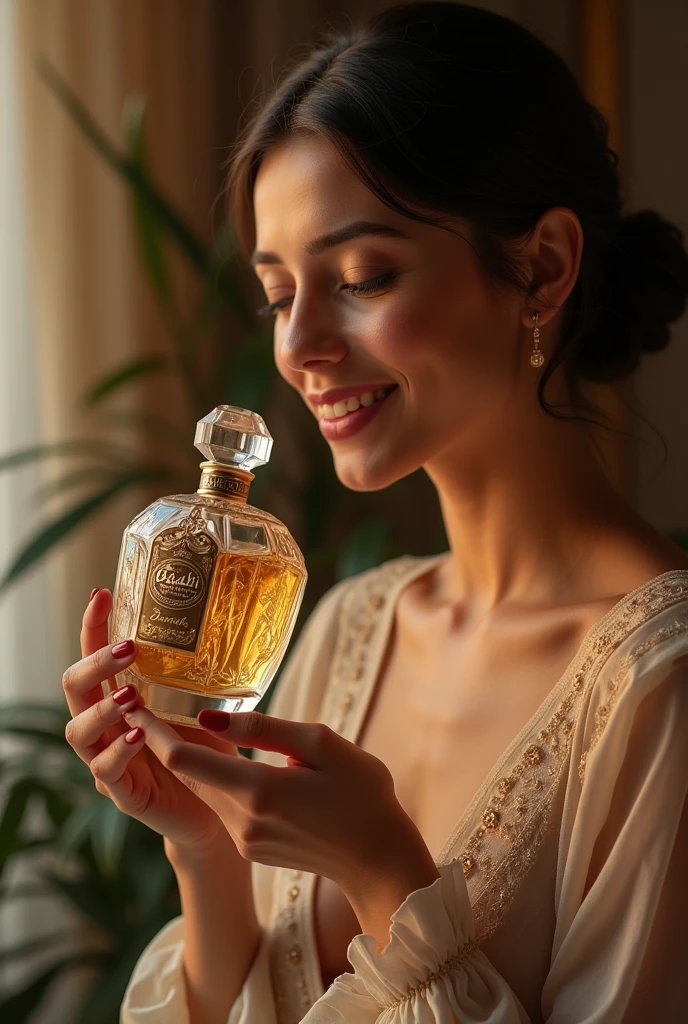 Picture for Pamsi Beyrek With a bottle of perfume from Asmali Oud Company 