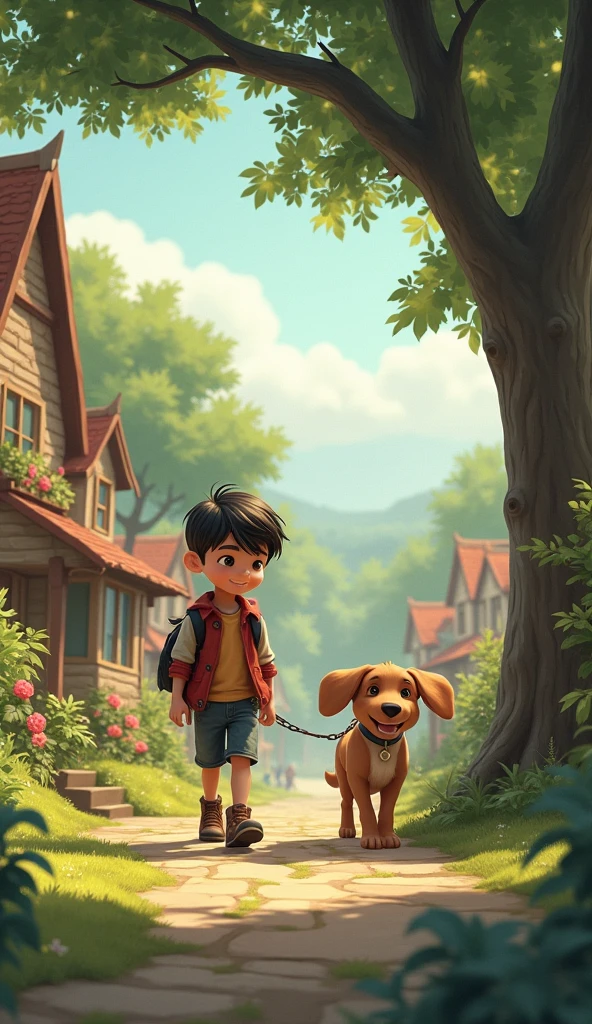 One day, Ali thought that he would make a garden behind his house. He first chose a place where the ground was soft and sunny. Ali decided to keep flowers, vegetables and some animals in his garden.