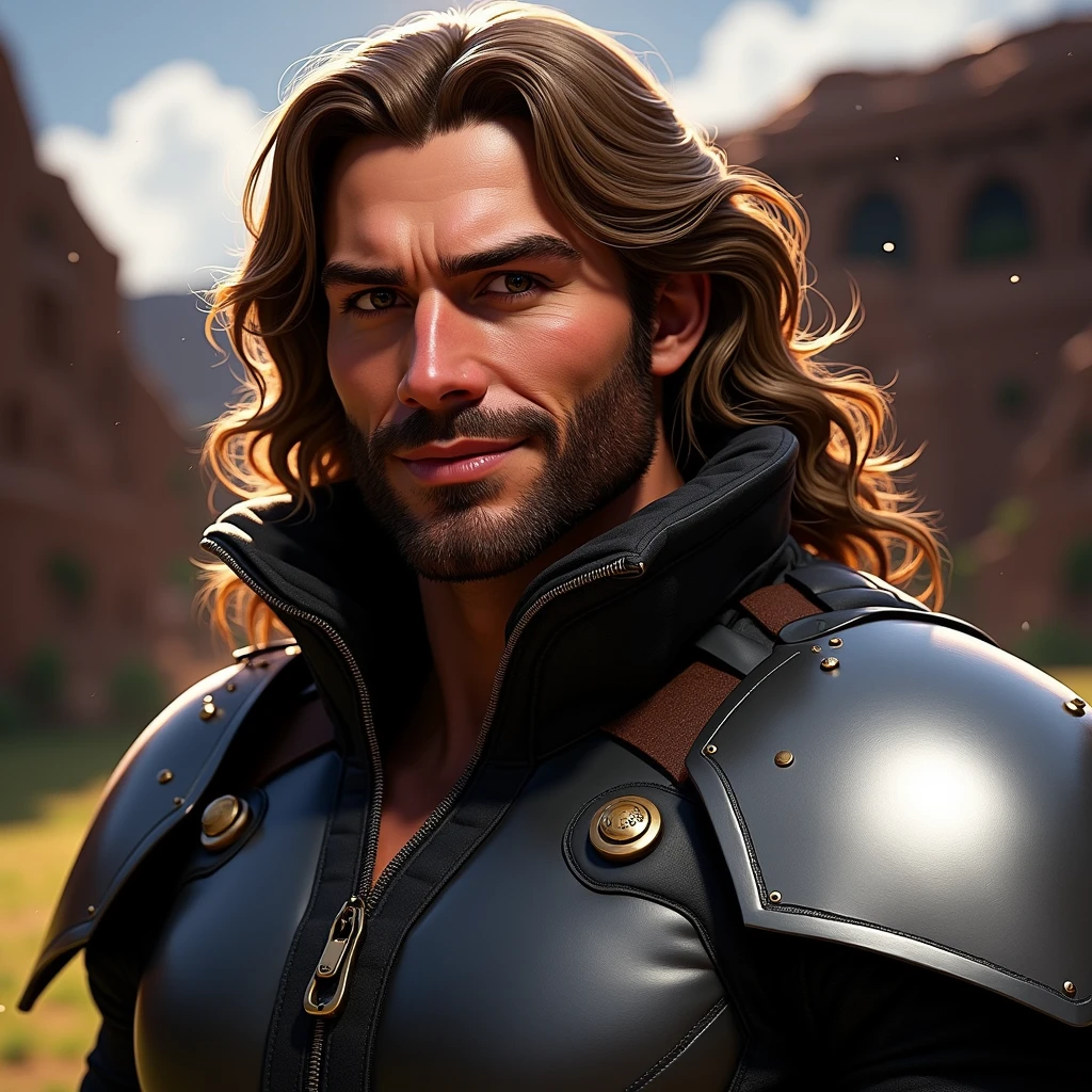 ((pixarstyle)) a waist-length portrait of a spartan male, warrior, dirt, scars, grunge, bare chest, natural skin texture, 4k textures, hdr, intricate, highly detailed, sharp focus, cinematic look, hyperdetailed