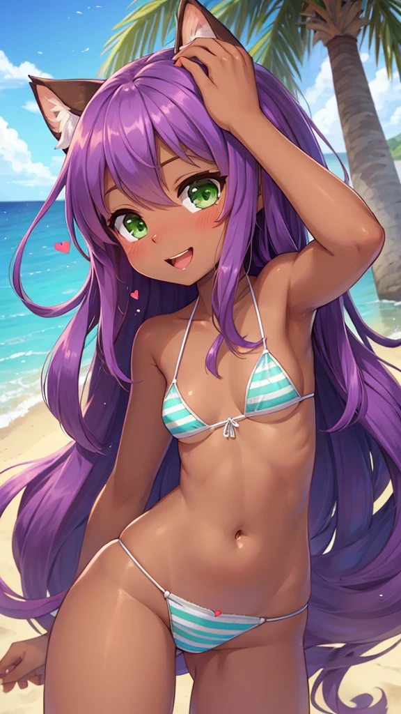 ((high quality colour line art)), (highly detailed), ((cute girl crawing, smiling)), ((doggy style)), (((((small breasts))))), looking at viewer, necklace, (((sunny beach))), tanned skin, ((naked)) (((anatomically correct))), (long purple hair)