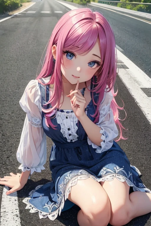 Leprechaun、It features a simple、illustratio、picture book、Third class、kawaii、Fantasia、blue shoes、Long pink hair、kawaii、A smile、simple、simplicity、Zipli