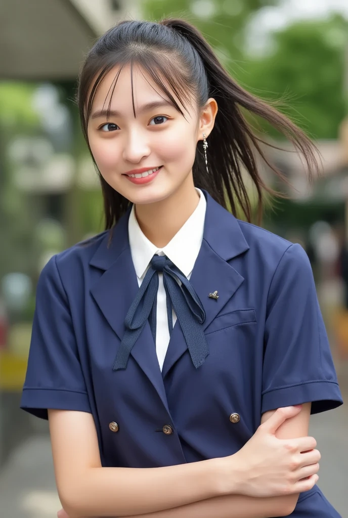 summer、On the way to school、(upper body shot)