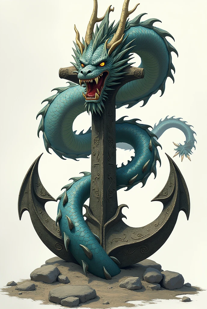 Dragon In anchor icon
with black background
