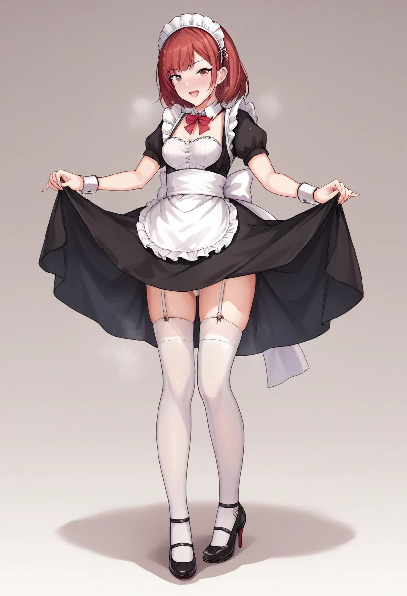 score_9, score_8_up, score_7_up, score_6_up, score_5_up, score_4_up,evaluation_explicit,source_anime, 
BREAK 
Full body image 
BREAK 
Only girls
BREAK 
Long skirt maid outfit,Small breasts、Height:120cm , body type
BREAK
Long skirt maid outfit,、Long SkirtGarter belt
BREAK
Maid Being Violated、 body type
BREAK
羞恥心、頬が赤い 
BREAK 
Lifting her skirt to reveal her lower body、Breasts exposed
