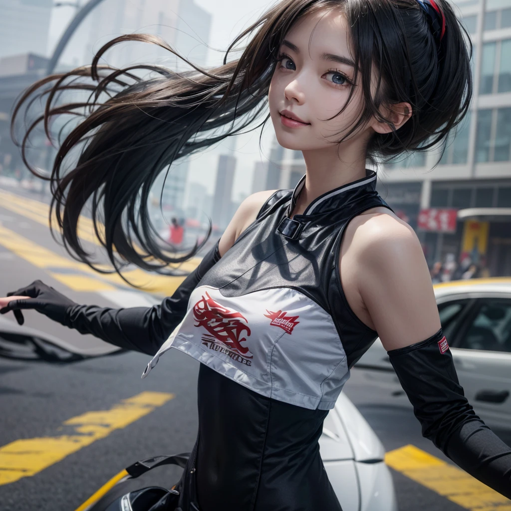 Beautiful Iron Man，Angelic countenance，Full body portrait，the long flowing blue hair，big eyes，Flashing pupils，shy，Blush，Smile，Delicate depiction of the face，Wearing a pink skirt with black，Wearing high heels，Cyberpunk，Night，Hyperrealism，Neon Street，Ray Tracing，masterpiece，Pixel Perfect，make a fist，Delicate hand engraving，Light and Shadow，Sweat，Finely drawn Model: Day Man 2, Hires upscale: 1.5


