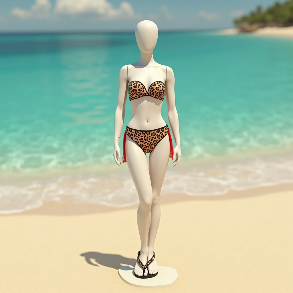 1girl、highest quality、Masterpiece、Official Art、Award-winning works、Standing in front of the viewer、vtuber-fullbody、Simple bikini、barefoot、short hair、depth of field