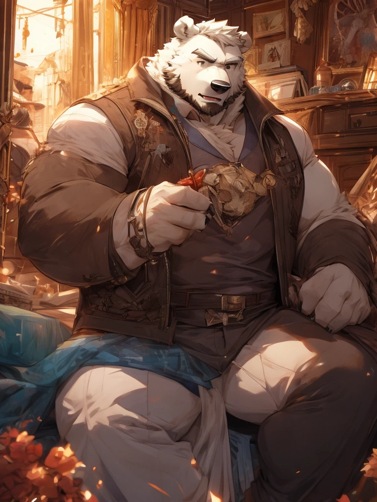 fat male rhinoceros, full sleeve colorful tattoos on both arms, torso covered in colorful tattoos, small ponytail, mid 40s, naked, black pants, no shirt, doing pottery, highly detailed, photorealistic, cinematic lighting, dramatic shadows, vibrant colors, 8k, award winning digital art