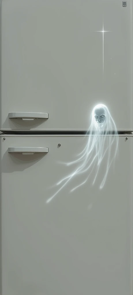 Ghost in refrigerator in dark room