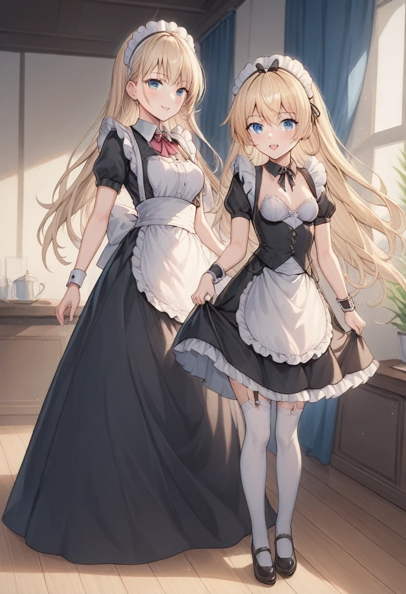 score_9, score_8_up, score_7_up, score_6_up, score_5_up, score_4_up,evaluation_explicit,source_anime, 
BREAK 
Full body image 
BREAK 
Only girls
BREAK 
Long skirt,maid outfit,Small breasts、Height:120cm 
BREAK
Long skirt,maid outfit,garter belt,Lace pants, no bra
BREAK
Maid Being Violated
BREAK
羞恥心、頬が赤い 
BREAK 
Lifting her skirt to reveal her lower body