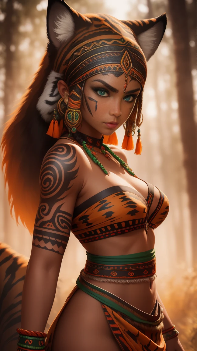 girl,teen, red hair, ancient native indian warrior, warrior gear, weapon hand, facepaint, bodypaint, accesories, exposed breasts, small breasts, naked breasts, topless, vibrant appearance, creative behavior, imaginative, sensual, spontaneous, highest quality, skin texture, intricate details, (cinematic lighting), RAW photo, 8k