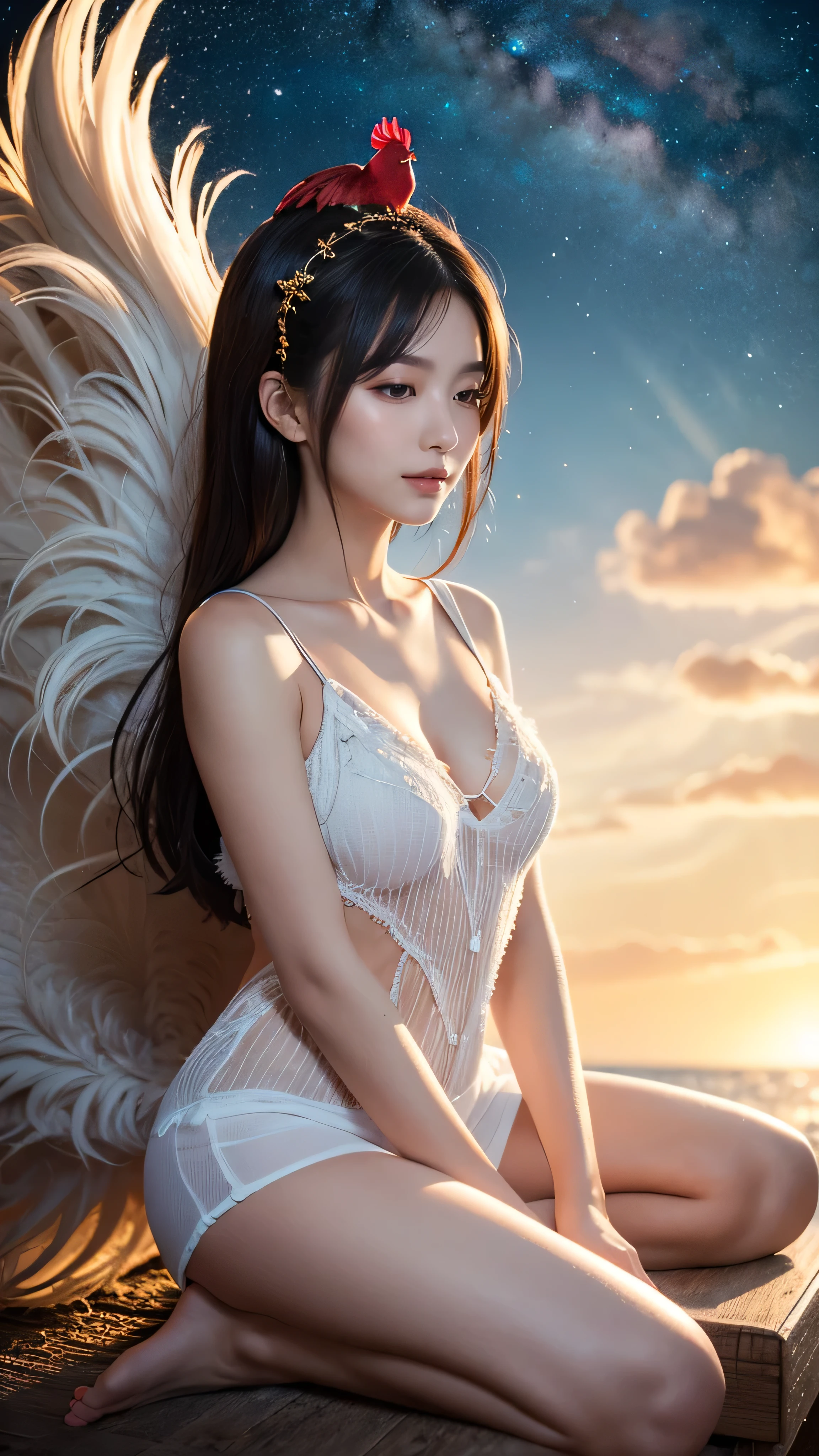 [(Hassleblad H6D-400c)], [(medium format image)],[(dreamy)],[(400 mega pixels)], (photorealistic:1.4), (RAW photo:1.2), (8k), (masterpiece:1.3), (realistic), (hyper-realistic), ultra-detailed, illustration, very_high_realistic:1.5 ,very_high_resolution:1.5, HDR, CG, unity, 8k wallpaper, Amazing ,finely detail, official art, extremely detailed CG unity 8k wallpaper, (best quality), incredibly absurdres, ultra-detailed, light on face, cinema lights, cinematic lighting, professional lighting, photon mapping, radiosity, physically-based rendering, solo focus, sharp focus, highres, extremely detailed ,extremely delicate and beautiful, intricate detail, facial muscles, beautiful detailed girl, natural makeup, extremely detailed face, looking away,((((half angel half demon)))), ((white dress)),sword in a hand,long hair,((red hair)),(((cute face, gentle smile))), in air,(clouds in background,night)