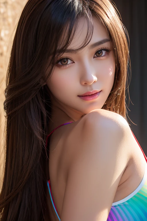 a beautiful ************ japanese girl,teenager girl in bikini,hazel eyes,brown hair,detailed realistic face,detailed realistic eyes,detailed realistic lips,beautiful detailed body,dynamic pose,natural lighting,photorealistic,high quality,8k,masterpiece,digital art,vibrant colors