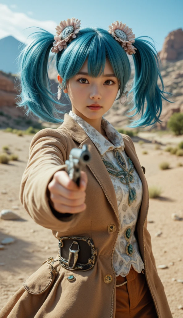 1 Girl, Hatsune Miku, Cowboy Shooting,