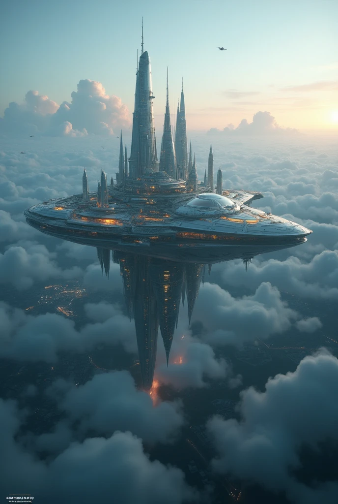 cyberpunked　Futuristic cities　A space station　utopian　A beautiful futuristic city lined with skyscrapers　planet earth　dream　Anti-gravity world　ＳＦCities Huge Structures　HD Images