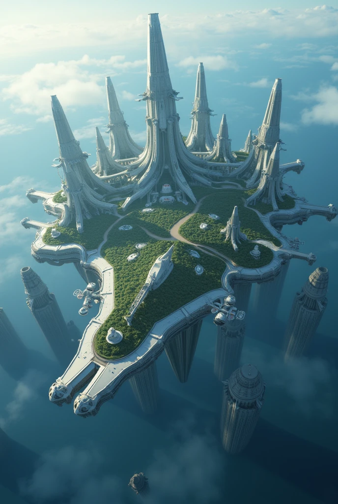 cyberpunked　Futuristic cities　A space station　utopian　A beautiful futuristic city lined with skyscrapers　planet earth　dream　Anti-gravity world　ＳＦCities Huge Structures　HD Images