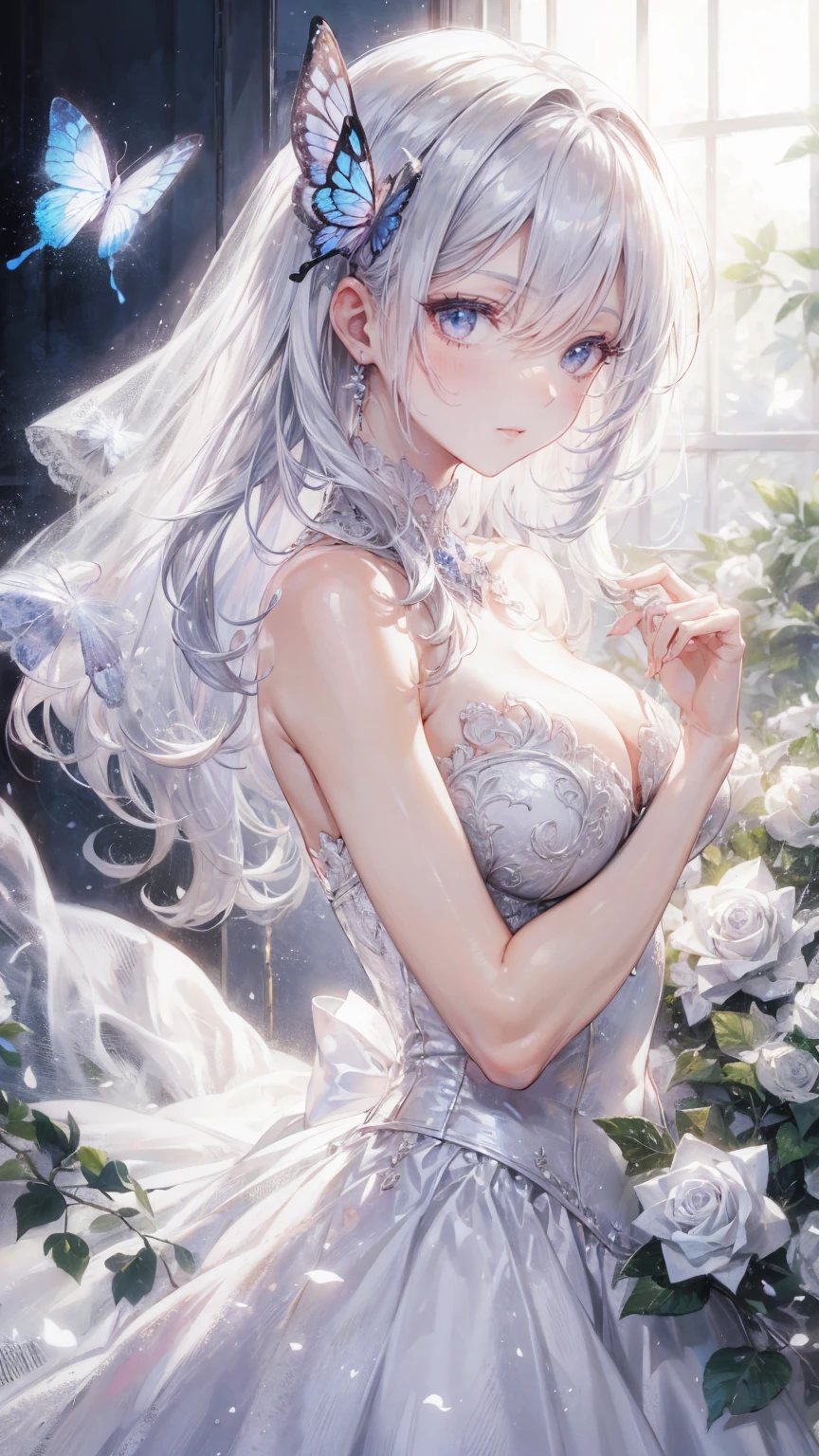 beautiful、ephemeral、Silver Marble Skin、hope、Highest quality、uniform、clear、bright、cute、Loose、Lonely、Mature、Very delicate