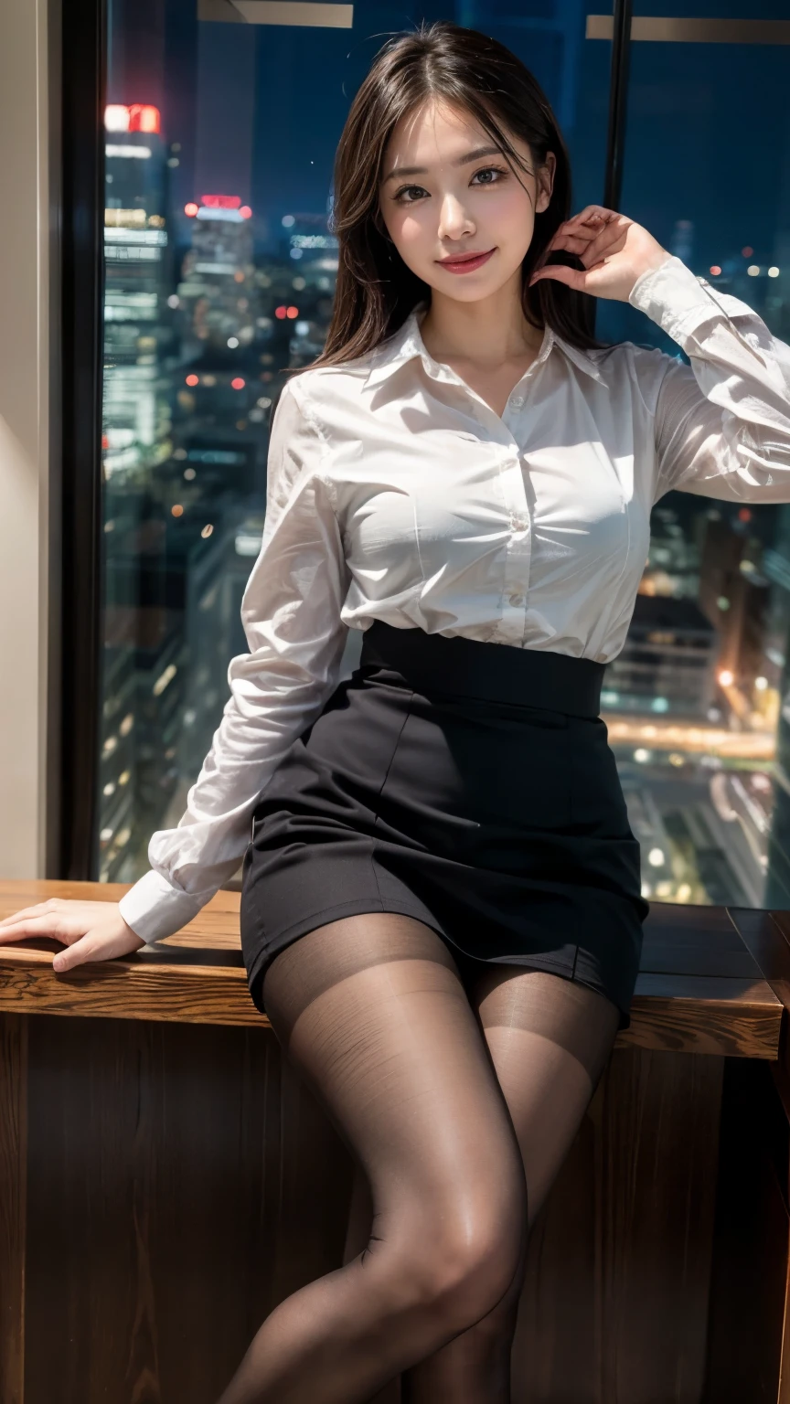 8K, masterpiece, original photo, best quality, lifelike, extremely detailed CG unity 8K wallpaper, depth of field, film light, lens flare, Ray tracing, (extremely beautiful face, beautiful lips, beautiful eyes), Intricately detailed face, ((Super fine skin)) 1 girl, in the darkness, deep shadow, beautiful asian girl, best quality, full body portrait, delicate face, pretty face, 35 year old female, Plump figure,Slim waist, big bust, OL, office clothes, Wearing torn garter stockings, exterior, sitting position, High heel, Suitable, tie,Look from top to bottom,Arrogant and disdainful expression,beautiful feet