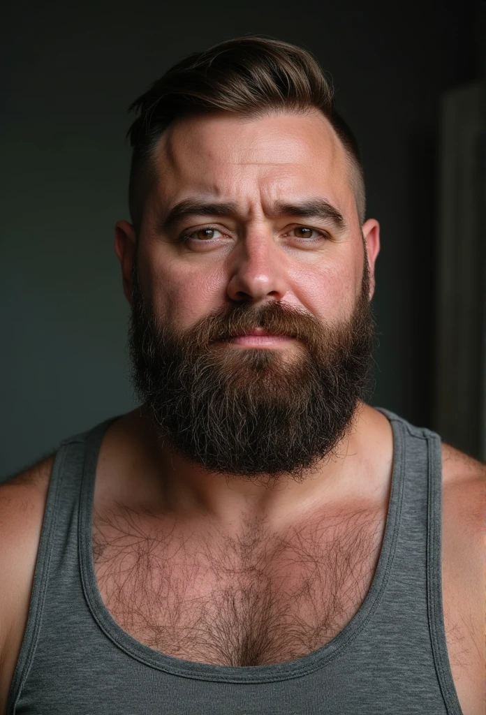 上半身は裸の高齢な日本人の男性ボディビルダーがbedに横になっている。
Big muscles。Big body。Big Belly。thick limbs。
bed。Eyes are open。
極端に短いGray-hairedの顎髭。
極端に短いGray-hairedの髪。
Japanese male bodybuilder wears only jockstrap。素敵なbulge。
The crotch of the jockstrap is very round and bulging.。
Sunburned skin。Hairy skin。
男性はThe whole body is hairy。Full body covered in hair。Gray-hairedの胸毛。Gray-hairedの腹毛。Gray-hairedの下腹部の毛。Armpit hair。Arm hair。Leg hair。Thigh hair。shin hair。
A symmetrical Japanese face。Japanese round face。The gentle face of the Japanese。Gentle face of Japan man。The gentle expression of a Japanese person。single eyelid。Kind eyes。Small eyes。Round Nose。Big Nose。Small Mouth。Small lips。
bed。Full body portrait。Gray-haired。The whole body is hairy。jockstrap。bulge。looking at the camera。
Maximum number of pixels。Highest quality。ピントがきちんと合ったHighest qualityの写真画質。
