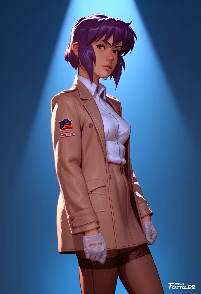 NSFW render of motoko kusanagi hentai scenes. motoko is alone in a dark and wet parking garage. she is wearing her tan military dress uniform. tan jacket, white undershirt, red dit, skirt, pantyhose. . author: (fossa666:1.5)r (taran fiddler:1.5),\ (pixel sketcher:1.4) masterpiece, detailed Bonifasko lighting, [crepuscular ray], best details, real life, depth of field, detailed background ; dim lighting, flashlight lighting, solo, . . ,female, (motoko kusanagi ), (\), ,, (motoko kusanagi:1.2), seductive walk, femme, genitals, , medium breasts, clear details, (, realistic sweaty skin textures, translucent body, you can see under her skin, , ,s, stand alone complex, various poses, ,, gloves, stockings, 1girl, one girl, 1girl, solo,
