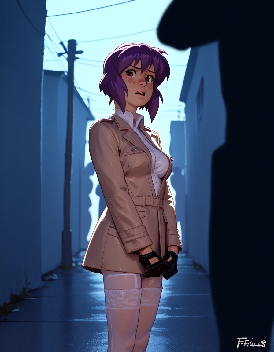 NSFW render of motoko kusanagi hentai scenes. motoko is with an anonymous short boy in a dark and wet parking garage. she is wearing her tan military dress uniform. tan jacket, white undershirt, red dit, skirt, pantyhose. . author: (fossa666:1.5)r (taran fiddler:1.5),\oneeshota, motoko vs shota, (pixel sketcher:1.4) masterpiece, detailed Bonifasko lighting, [crepuscular ray], motoko is being groped by a small boy, sexual assault. motoko embarassed, blushing, squeezing, best details, real life, depth of field, detailed background ; dim lighting, flashlight lighting, solo, . . ,female, (motoko kusanagi ), (\), ,, (motoko kusanagi:1.2), seductive walk, femme, genitals, , medium breasts, clear details, (, realistic sweaty skin textures, translucent body, you can see under her skin, , ,s, stand alone complex, various poses, ,, gloves, stockings, 1girl,1boy, hetero, incest, 
