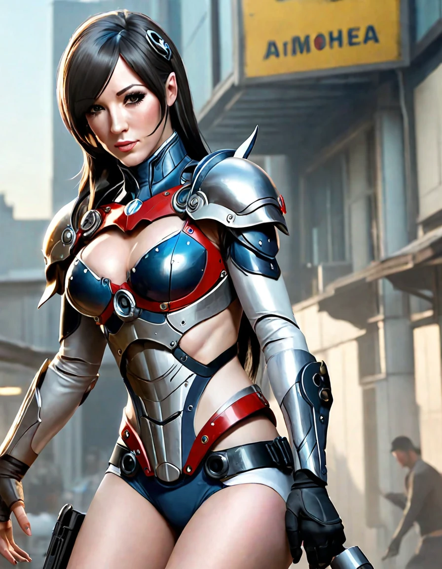 (ultra realistic,32k, masterpiece:1.2),(high detailed skin:1.1),( high quality:1.1),
<lora:1686274452248828182:0.6>DPyra, black hair, short hair, red eyes, grey clothing, red jewelry, armor, earrings, tiara, large breasts, shoulder armor, covered navel, skindentation, grey armor, leotard, framed breasts, neon trim, scarf, turtleneck, grey short shorts, grey thighhighs,fighting stance, huge breast,large breast,<lora:add_detail:0.78>,
(dynamic lighting:1.1), astral enchantment academy, magic studies, mystical arts, channeling cosmic energies, blurry background,