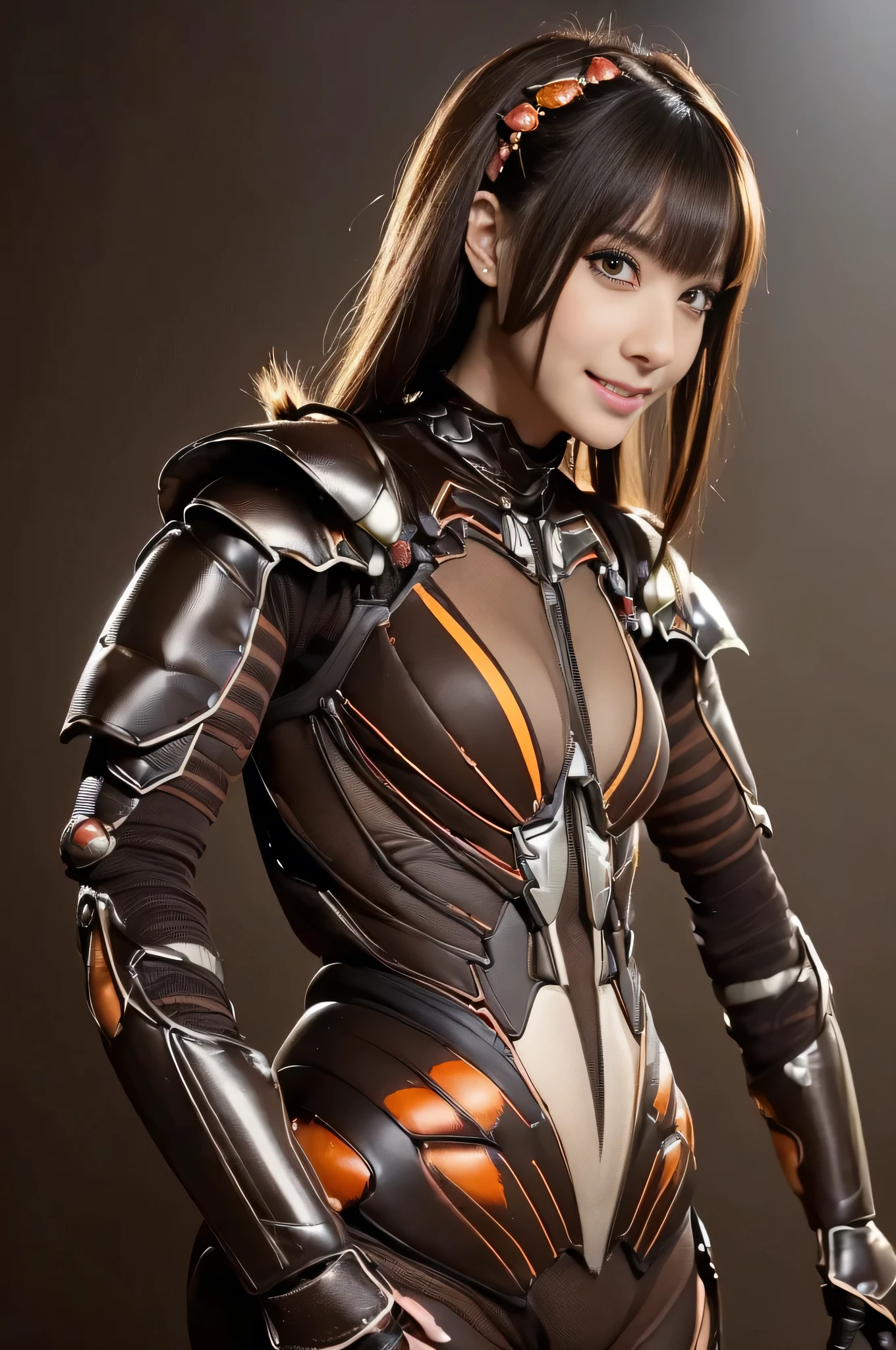 (high resolution,masterpiece,best quality,extremely detailed CG, anime, official art:1.4), realistic, photo, amazing fine details, all intricate, gloss and shiny,awesome many layers, 8k wall paper, 3d, sketch, kawaii, illustration,( solo:1.4), perfect female proportion,villainess, (fusion of dark brown cockroach and lady:1.4), (brown cockroach form lady:1.2), (brown cockroach lady:1.2), (fusion:1.2), (solo:1.4), (evil smile:1.2), muscular, abs, (cockroach brown exoskeleton bio insect suit:1.4), (cockroach brown exoskeleton bio insect armor:1.2), (brown transparency cockroach wing:1.4), (brown cockroach antennae:1.3),