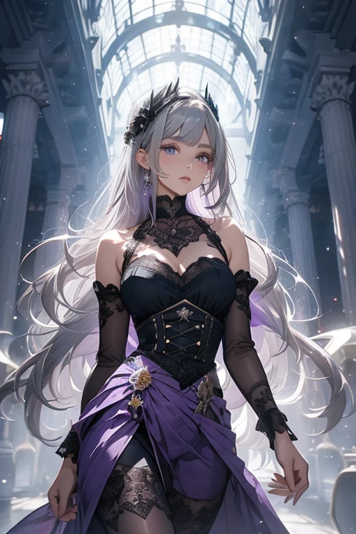 ((anime artstyle)),(Masterpiece),(Best Quality), (Super Detail),Illustration,((Very Delicate and Beautiful)),Focus on character,Dynamic Angle,Looking at viewer,((Solo)),standing,(((full body))),((one evil and cute princess in gorgeous ball gown with voluminous skirt)),detailed face and eyes,(Wicked laugh),jewel-like eyes,((Very Long voluminous Hair)),gorgeous embroidery and lace,See-through,ornate ruffles,Gorgeous jewelry ornaments,luxury hair ornament,luxury and evil tiara with jewels,(gigantic breasts,Long breasts),full body,((evil atmosphere)),full body,((gorgeous ball gown with voluminous skirt))