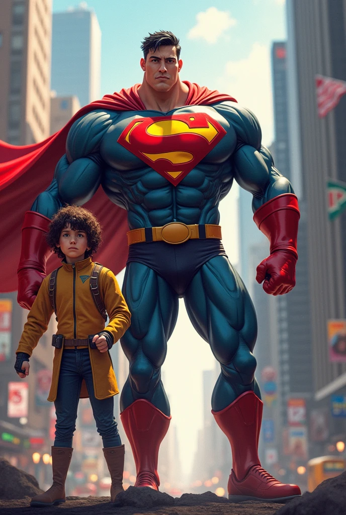 Make a girl She's 4 years old Disney Drawing Type She's with her mom and dad (homem de barba e cabelos curtos e preto), his father is dressed as a superhero. Pixar, 3d, Disney