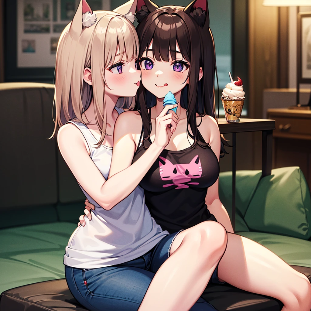 check_9,check_8_up,check_7_up, source_cartoon, source_fluffy, Catboat, a cute Anthro fluffy feline girl, tall body, hourglass figure, Adult woman, Blue eyes, :3, silver fur, long light hair, hair in a ponytail, white sideburns, pink nose, in a pink sweater with a virgin killer, sexy pose, Simple Gray Background, creeps towards the viewer, kitten pose, fabulous, ultra clarity, 4K, excellent quality, high detail, close-up, bare chest, , cum on face, sex oral dick oral, The human penis,  Zoophilia, cute sucks dick, the cat sucks gently, caresses with tongue, sperm dripping from mouth, balls dick, balls shaved, big dick, juicy dick, touches eggs with hands, plays with eggs, tits naked, Nipples, Front view looking at viewer, sex look, 2 girls suck 1 guy&#39;s dick