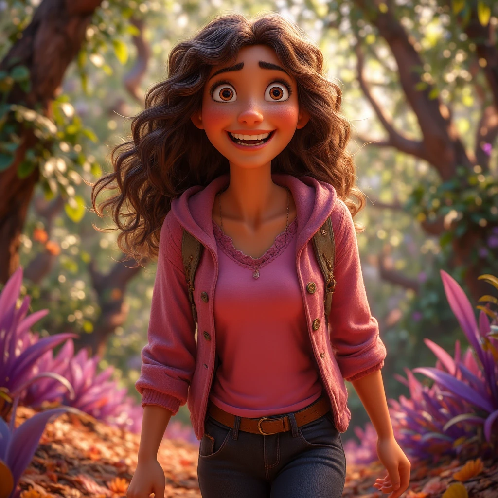 Criar um personagem no estilo pixar dentro de um jaleco. personagem morena