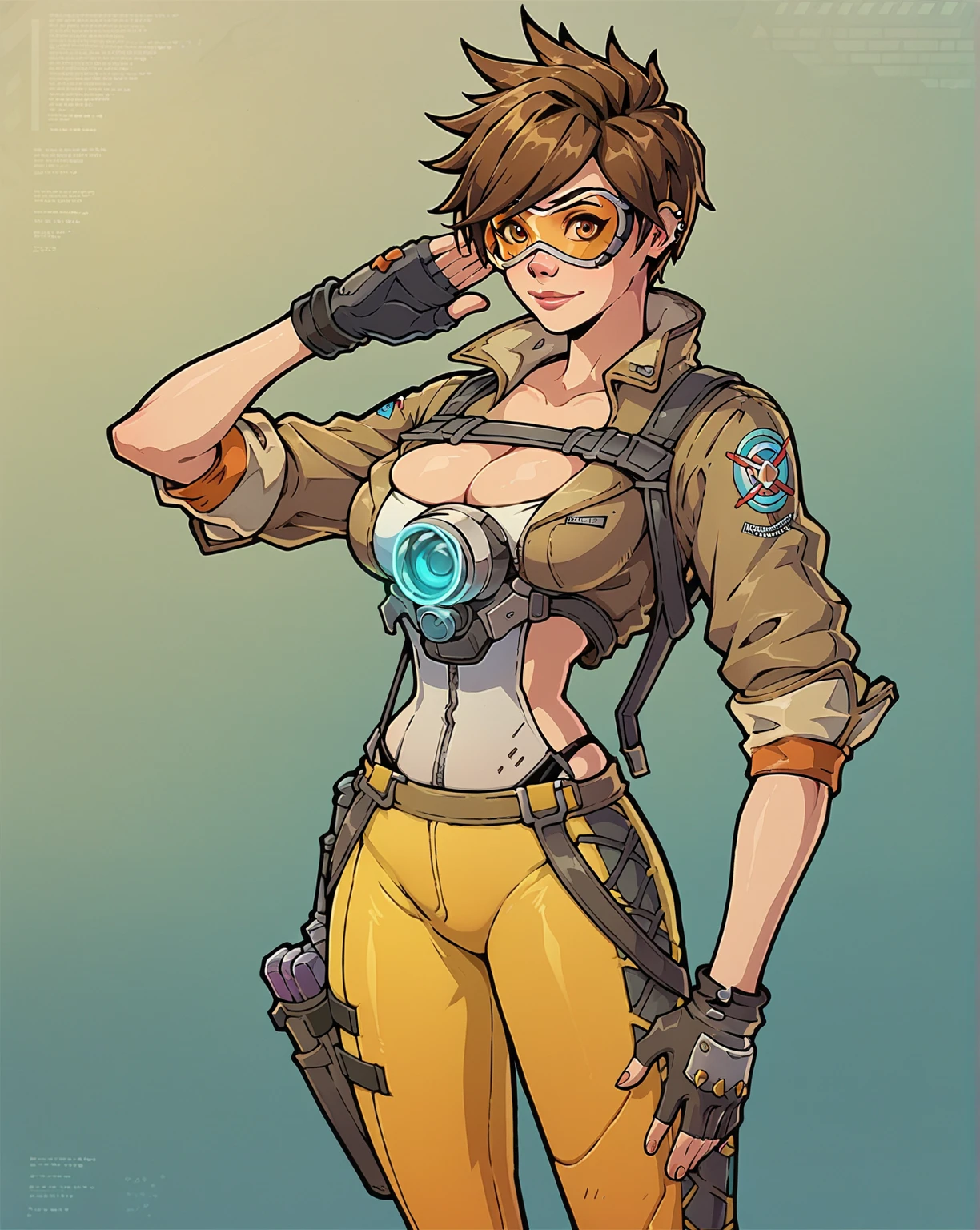 tracer from overwatch with big chest