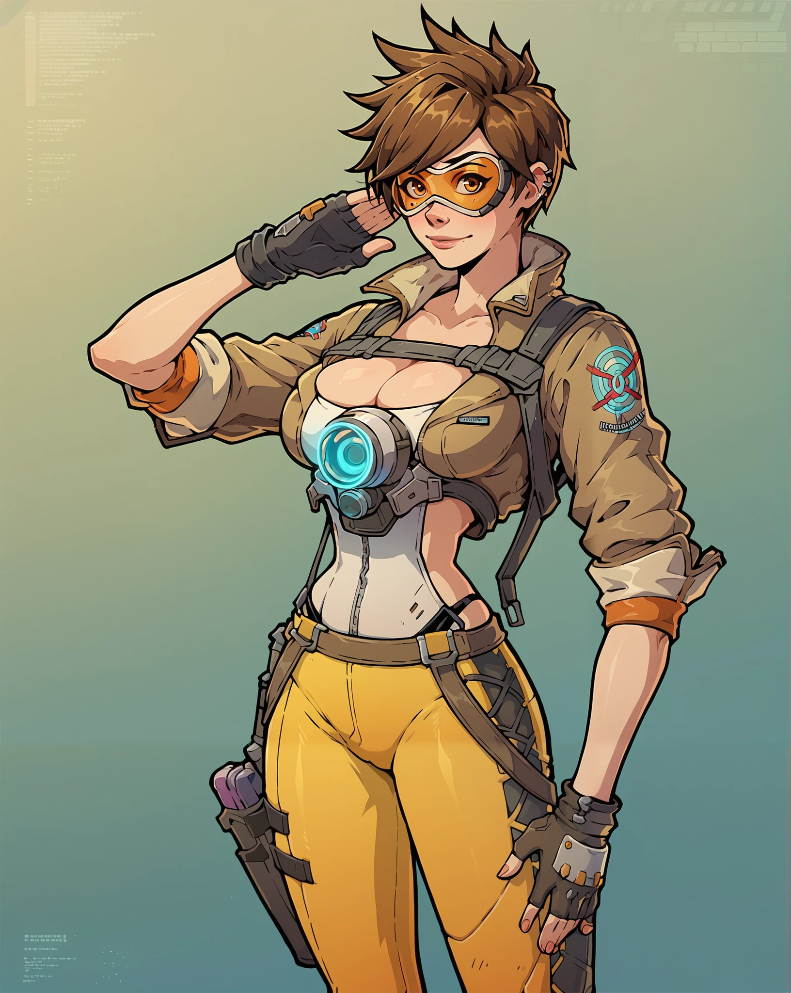 tracer from overwatch with big chest