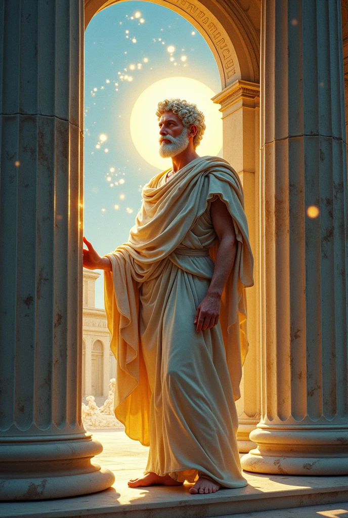 It features Emperor Hadrian in a reflective pose, blending historical ...